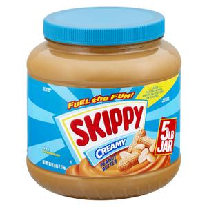 SKIPPY Peanut Butter, Creamy, 7 g protein per serving, 80 oz., Best By: JUL1326