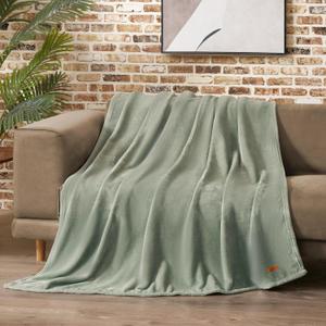 Lucky Brand Solid Plush 50"x70" Throw Blanket, Desert Sage Green - Soft, Cozy, and Timeless Comfort