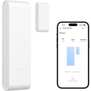 SONOFF SenseGuard DW Gen2 SNZB-04PR2 Zigbee Door Window Contact Sensor, Open/Close Monitoring, Tamper Proof, Phone Alert, Home Security Alarm, Works with Alexa, Home Assistant & SmartThings, 1-Pack