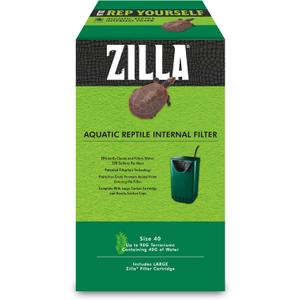 Zilla Aquactic Pet Reptile Internal Water Filter, For Up To 40 Gallons of Water