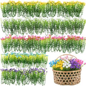 200pcs Baby Breath Artificial Flowers Bulk Mini Flowers for Decoration Scrapbook Supplies Reception Bouquet Accessories Home Garden Wedding Party Decor 3.74 Inch (Multiple Color)
