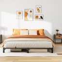 Metal Bed Frame Queen Size 6 inch Low Profile Platform Bed Frame, Steel Construction with Slat Support, Bedroom Bed Base for Home Use