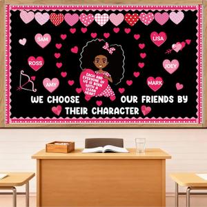 Valentines Day Bulletin Board Decorations - Shejdgart Black History Month Classroom Decorations Set Black Girl Paper Cutouts Bulletin Board Decor School Office Wall Chalkboard Decor Supplies