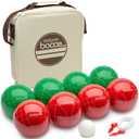 GoSports 100 mm Regulation Bocce Set with 8 Balls, Pallino, Case and Measuring Rope - Premium Official Size Set, Small