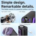 Foluu 199 Speeds Portable Clip Fan with LED Display, 18000RPM Turbo Cooling Personal Fan for Car, Desk, Umbrella, Waist, 360°Rotatable Rechargeable Mini Fan for Outdoor Camping Hiking (Black)
