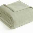 Casa Platino Fleece Blanket Queen Size 300 GSM Fleece Throw for Bed or Couch Soft Cozy Warm Holiday Winter Blanket for Bed, Fuzzy Plush Elegant Gifts for Men & Women - 90x90 Inch - Mineral