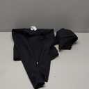 SUUKSESS Workout Sets for Women 2 Piece Seamless Long Sleeve Yoga Outfits Active Leggings Half Zippy Jacket Gym Set (Small, Black)