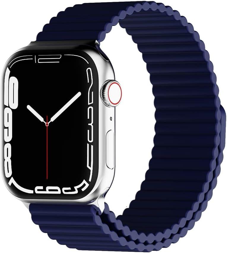 HeiKe Magnetic Silicone Band for Apple Watch Band 49mm 46mm 45mm 44mm 42mm 41mm 40mm 38mm for Men Women,Sport Loop iWatch Wristband Strap for Apple Watch Ultra 3 2 1 SE Series 11 10 9 8 7 6 5 4 3 2 1