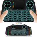 Wireless Mini Handheld Smart TV Remote Keyboard Touchpad Mouse Combo Controller For Android TV Box, Smart TV, X-Box, MacOS, PC Computer Window 10 11, Raspberry Pi 2,RGB Backlit (Not Support Bluetooth)