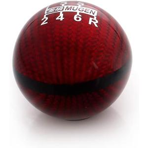 muge racing Universal Real Carbon Fiber Shift Knob 6 Speed Gear Shift Knob Round Ball for Most Manual/Automatic Car with 3 Adapters