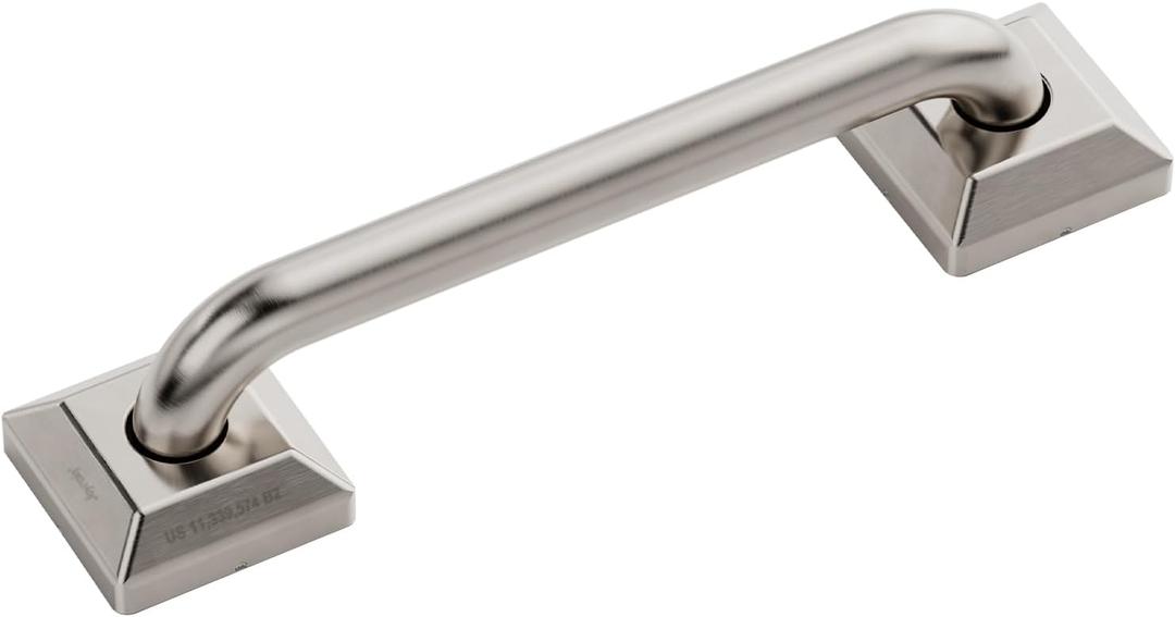 JoyRain 9" Multi-Function Safety Grab Bar | Wall-Mounted Support Handle for Shower, Bathtub, Toilet & Door (Stability Aid for Elderly & Disabled) (Brushed)