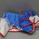 48 Inches Blue Christmas Tree Skirt Rustic Thick Xmas Tree Skirt with Snowflake Winter Happy New Year Decoration for Home Holiday Party (Blue and White)