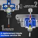 Nelyrho Manual Wire Stripper Machine, 15-1/0 AWG Portable Wire Stripping Machine, Craftsman Wire Stripping Tool for 1.45-8.25 mm Copper Scrap Wire Recycling, 4 Channel Cable Stripper