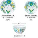 HomePop Ceramic 12-Pieces Dinnerware Sets,Dish Plates and Bowls Sets - Blue Turquoise