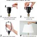 Mornajina 7 8 9 10 inch Lamp Shade Harp Holder, Adjustable Lamp Harps and Finals, Fit both Standard Lamp Rod and E26 E27 Light Base UNO Fitter Adapter Converter Finial Set (Black)