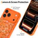 Magnetic Case for iPhone 17 Pro, Compatible with MagSafe,Cute Colorful Floral Pattern for Women Girls, Aesthetic Soft Slim Girly Pattern Phone Case Full Protection TPU, Orange