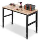 VEVOR Adjustable Workbench, 2000 lbs Capacity, 48 x 20-inch Heavy Duty Work Bench with 28.5-38.3 Inches Height Adjustment, Garage Workbench with Power Outlets, Suitable for Office, Garage, Workshop