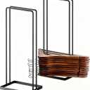 Hanger Stacker 2 Pack, Clothes Hanger Holder Organizer for Closet Laundry Room, Organizer Stacker for Coat Wire Hangers, Hanger Rack Stand Caddy for Adult Kids Velvet Pants Hangers Storage (Black)