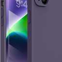 Miracase Designed for iPhone 14 Case with Screen Protector,[Upgraded Enhanced Camera Protection],Shockproof Liquid Silicone Case with Microfiber Lining, 6.1 inch,Dark Purple