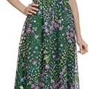 Maggy London Women's V-Neck Garden Floral Embroidered Dress Colorful Feminine Party Event Occasion Guest of, 14
