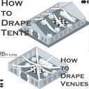10 Panels 5ft(W) x 20ft(L) Dusty Blue Ceiling Drapes for Wedding Parties, 60"W x 240"L