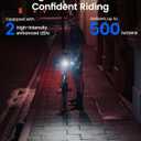 RAVEMEN FR500 Bike Front Light for Night Daytime Riding, Compatible with Garmin/Wahoo Computers, 6 Modes, Auto On/Off, Side Visible, USB-C Rechargeable & Output Bicycle Headlight for Road Urban Biking