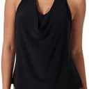SUUKSESS Women Halter Tankini Swimsuit High Waist Cowl Neck Bathing Suit 2 Piece (XX-Large, 171 Black)