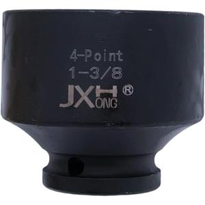 1/2" Drive 1-3/8" 4-Point Square Impact Socket, Heat Treated Cr-Mo Alloy Steel