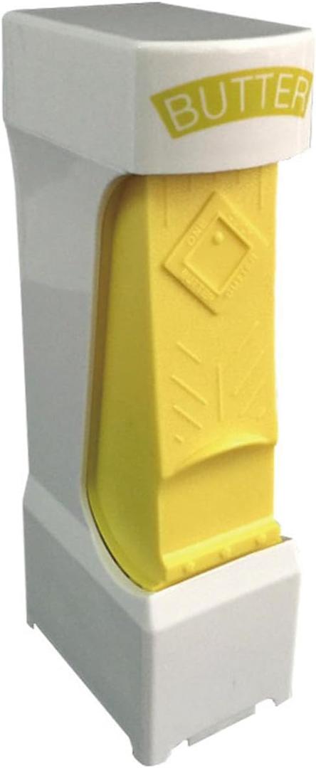 Butter Cutter and Slicer Dish, Yellow-Simple One-Click Operation for Slicing Butter and Cheese, Stores for Baking Bread, Cakes, Cookies.