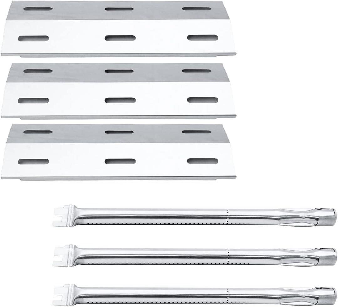 Hisencn Replacement Parts for Ducane 3100, 3200, 3400, 4100, 4200, 30400040, 30400042, 30400041, 30400046, Stainless Steel Burner Tube & Heat Plate for Ducane 3-Burner Gas Grill Replacement Parts