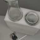 Set of 2 Glass Carafe with Lids, 1 Liter Water Pitcher Carafe for Mimosa Bar, Brunch, Cold Water, Beverage, Wine, Iced Tea, Lemonade - 2 Wooden Chalkboard Tags Included