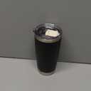 20 oz Tumbler with Lid Stainless Steel Double Wall Vacuum Insulated Tumblers Powder Coated Cups Travel Mug Keep Drinks Cold and Hot, Black