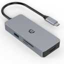 USB C Hub Multiport Adapter with HDMI Output, Type C Docking Station with 4K HDMI, 3 USB 3.0 Ports, SD/Micro SD Card Reader for Chromebook Pixel, and More