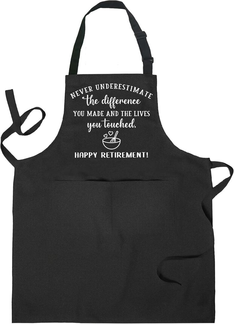 Retirement Gifts for Women Men Aprons with Pockets,Happy Retirement Apron,Best Retirement Gifts