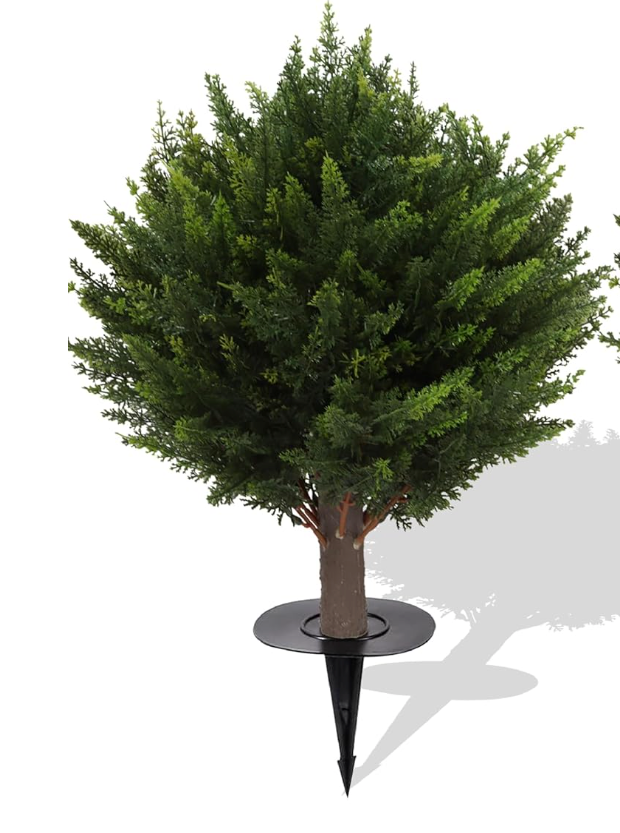 15.7 inch Height Artificial Cypress Topiary – Breathe Life & Lushness into Any Space – Lifelike – UV-Resistant Great for Indoors & Outdoor - Easy to Install – Fade-Proof