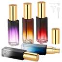 Segbeauty 0.34oz Empty Travel Perfume Atomizer Refillable, 5 Pack Mini Glass Perfume Spray Bottles, 10ml Portable Travel Cologne Spray Bottles, Small Cologne Atomizers with Clear Transfer Tool Set (Amber Blue Red Purple Black)