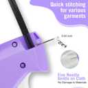 3 x Stitch Gun for Clothes Quick Clothing Fixer & Tagging Gun with 6 Needles 1000 Black+1000 White Fasteners, Handheld Sewing Tool for Instant Repairs, Quilting, Retail Price Tags No Thread Needed Purple