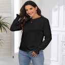 Women Crew Neck Lace Eyelet Ruffle Short Sleeve Loose Fit T Shirt Tops L