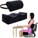 AOSSA BBL Pillow After Surgery, Brazilian Butt Lift Booty + Back Support Cushion, Foam Butt Pillows for Sitting Driving, Travel Lifting Seat Cushion, Post Surgery Wedge Pillow, BBL Recovery Kit (Black)