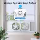 shinic 9" Twin Window Fan with 180°+90° Rotatable Fans, 2-Speeds, Vertical Window Fan with Rigid & Accordion Expanders, Width Adjustable (21.65" to 33.27"), Ideal for Home, Kitchen, Bedroom, Office