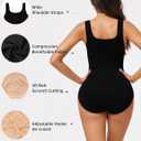 Shapewear Bodysuits for Women Tummy Control Brief Seamless Waist Trainer Round Neck Slimming Tank Tops (Black, M)