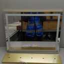 FENNIO 23" x 18" Vanity Mirror with LightsLED Makeup MirrorHollywood Mirror with 3 Color Modes & Adjustable BrightnessVanity Mirror Square Gold