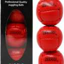 Zeekio Galaxy Juggling Balls - Premium 12 Panel Genuine Leather Balls - 130g - 67mm - Pack of 3 (Red)