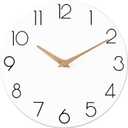 cicininc Wall Clock, 16 Inch Wooden Battery Operated Wall Clocks Silent Non-Ticking, Decorative White Clock for Living Room, Bedroom, Kitchen, Home, Office, School, Hotel