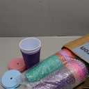 Honeydak 30 Pack 24oz Plastic Tumblers with Lids and Straws Gifts Bulk Glitter Reusable Iced Coffee Cups Cold Drink Travel Mug Cup for Parties Adults Birthdays Weddings (Colorful)