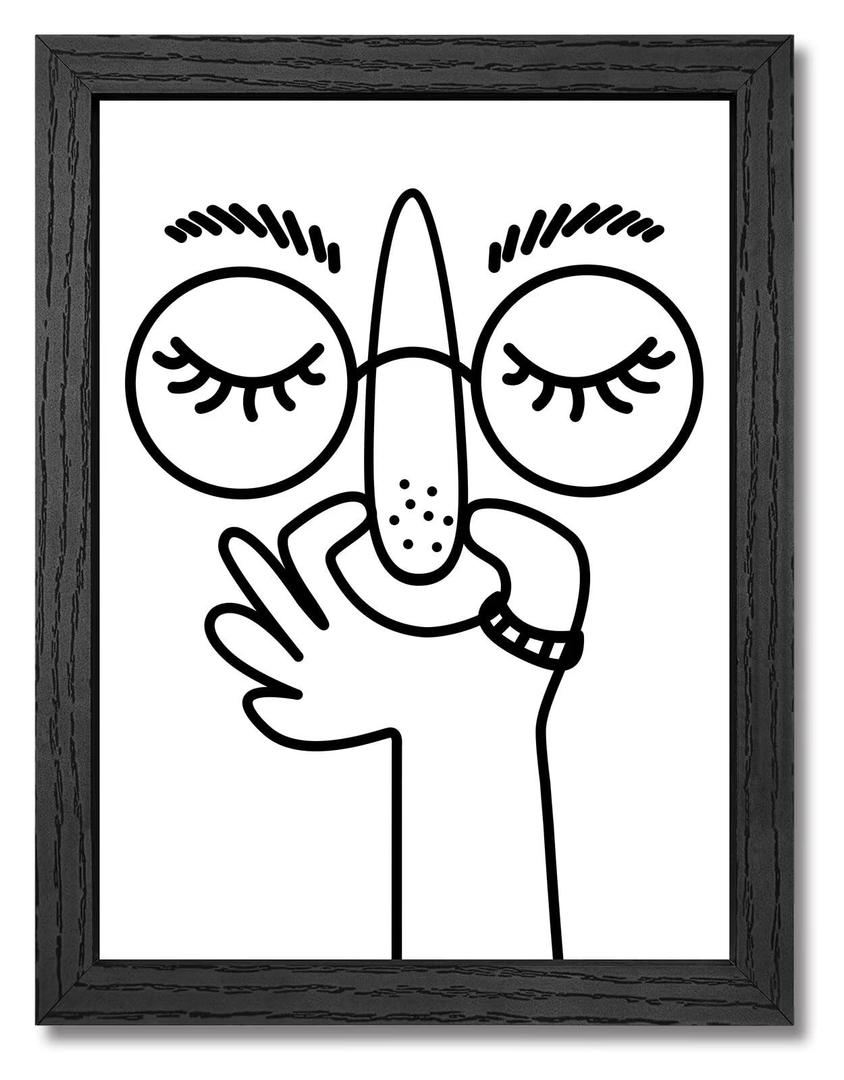 Framed Funny Bathroom Wall Art, Minimalist Bathroom Wall Decor, 12x16 In