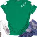 St Patricks Day Shirts for Women Funny Irish Shamrock Tshirts Lucky Clover St Paddy's Gifts Tee Tops