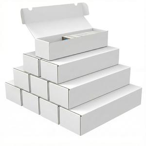XRACV Trading Card Storage Box, 10-Pack 1100 Count White Corrugated Cardboard Bulk Sports Storage Box for TCG/Magic/Mtg Basketball Cards, Collectible Trading Cards