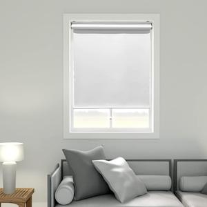 SCHRLING Cordless Roller Blind,100% Blackout Shades for Window and Door, Office and Home (White, 38" W x 72" H)