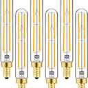 E12 LED Bulb Dimmable 6W Equal 3000k Soft White T6 E12 Candelabra Bulb 60 watt for Chandeliers,Ceiling Fan,Pendant,Wall sconces AC120V 600LM e12 Light Bulb 6Pack